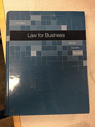 Beispielbild fr Law for Business zum Verkauf von Ergodebooks