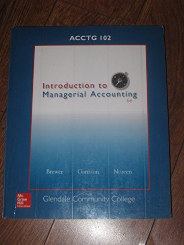 Beispielbild fr Introduction to Managerial Accounting zum Verkauf von Wonder Book