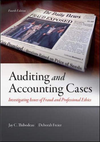 Beispielbild fr Auditing and Accounting Cases: Investigating Issues of Fraud and Professional Ethics zum Verkauf von BooksRun