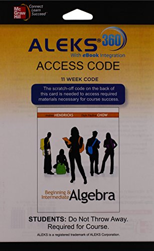 Stock image for Aleks 360 Access Card (11 Weeks) for Beginning and Intermediate Algebra (Online resource) for sale by Grand Eagle Retail