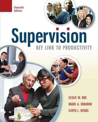 Imagen de archivo de Supervision: Key Link to Productivity a la venta por BooksRun
