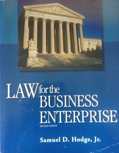 Beispielbild fr LAW FOR BUSINESS ENTERPRISE >CUSTOM< zum Verkauf von Better World Books