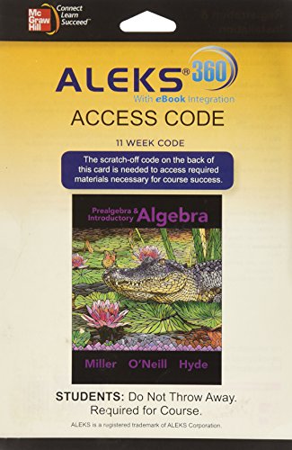 9780078094101: ALEKS 360 Access Card (11 weeks) for Prealgebra & Introductory Algebra