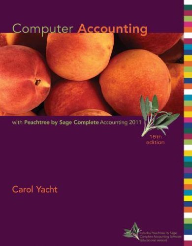Imagen de archivo de Computer Accounting With Peachtree Complete 2011, Release 19.0 a la venta por Wrigley Books