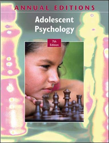 Beispielbild fr Annual Editions: Adolescent Psychology, 7/e zum Verkauf von SecondSale