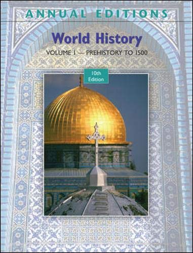 Imagen de archivo de World History Vol. 1 : Prehistory to 1500 a la venta por Better World Books