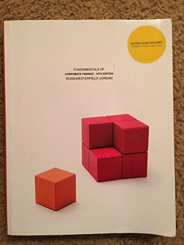 Stock image for Fundamentals of Corporate Finance (NO ONLINE ACCESS CODE) 10th Edition Towson University Special Edition Ross Westerfield Jordan for sale by ThriftBooks-Dallas