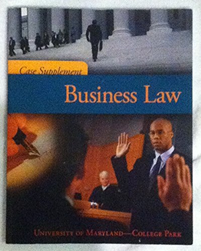 Stock image for Business Law: Case Supplement (UMD edition) for sale by ThriftBooks-Atlanta