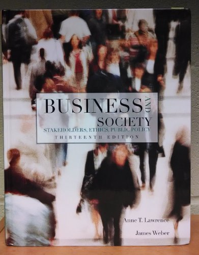 Beispielbild fr Business and Society: Stakeholders, Ethics, Public Policy zum Verkauf von BookHolders