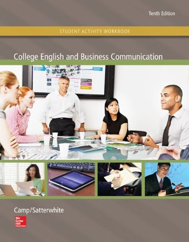 Stock image for Student Activity Workbook for use with College English and Business Communication for sale by GF Books, Inc.