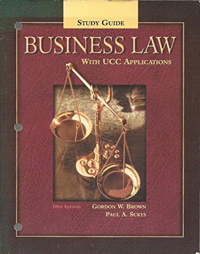 Stock image for Study Guide for Business Law With Ucc Applications for sale by ThriftBooks-Dallas