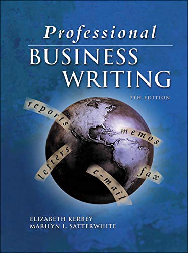 

Professional Business Writing, Student Text-Workbook with CD-Rom