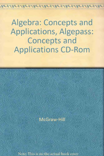 9780078213366: Algebra: Concepts and Applications, Algepass: Concepts and Applications CD-Rom