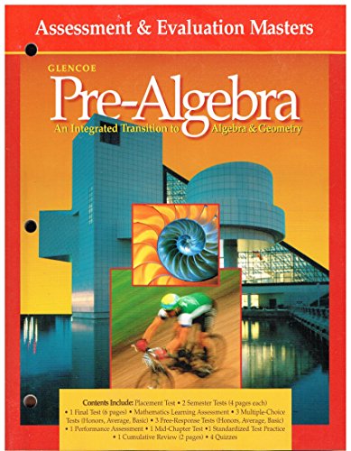 9780078216909: Glencoe Pre-Algebra Assessment & Evaluations Masters