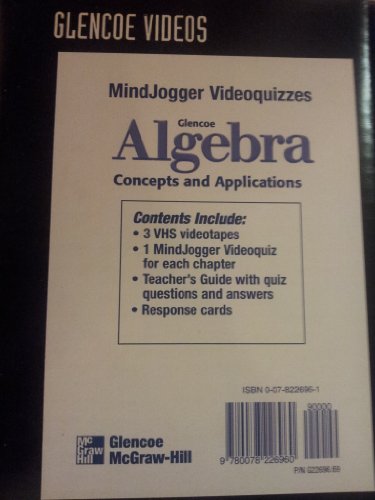 9780078226960: Algebra: Concepts and Applications, Mindjogger Videoquizzes (VHS)