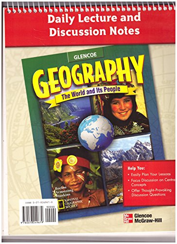 Imagen de archivo de Glencoe Geography: The World And It's People, Daily Lecture And Discussion Notes (2001 Copyright) a la venta por ~Bookworksonline~