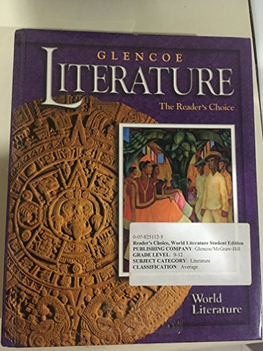 Beispielbild fr Glencoe Literature : The Reader's Choice - World Literature zum Verkauf von Better World Books