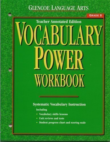 9780078262296: Glencoe Language Arts Vocabulary Power Workbook, Grade 8, Teacher Annotated Edition