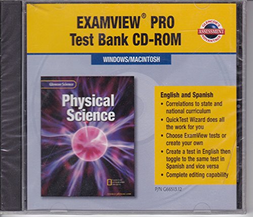 9780078266515: Glencoe Science: Physical Science, Examview Pro Test Bank Software