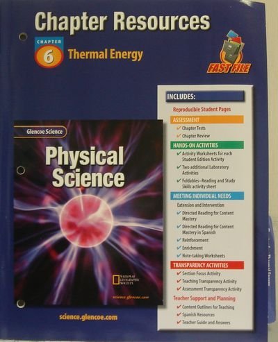 Stock image for Glencoe Physical Science Chapter 6 Teacher's Resources, Fast File: Thermal Energy With Answer Keys, Consumable (2001 Copyright) for sale by ~Bookworksonline~