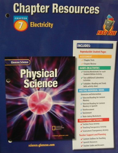 Stock image for Glencoe Physical Science: Chapter 7 Teacher's Resources, Fast File: Electricity With Answer Keys, Consumable (2001 Copyright) for sale by ~Bookworksonline~