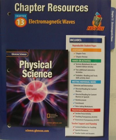 Stock image for Glencoe Physical Science: Chapter 13 Teacher's Resources Fast File: Electromagnetic Waves With Answer Keys, Consumable (2001 Copyright) for sale by ~Bookworksonline~