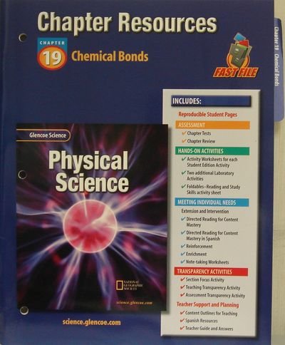 Stock image for Glencoe Physical Science, Chemical Bonds, Chapter 19: Fast File Chapter Resources With Answer Keys (2002 Copyright) for sale by ~Bookworksonline~