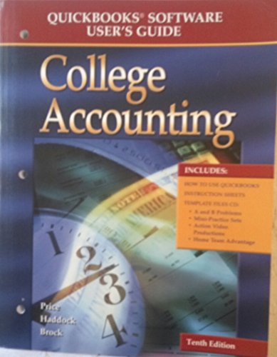 9780078271052: Quickbooks Software User's Guide: College Accounting (Book & CD)