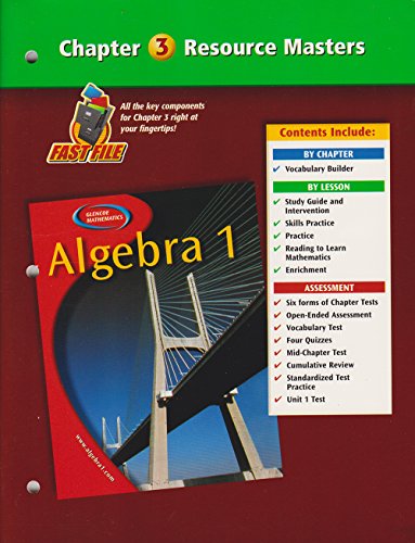 9780078277276: Algebra 1 Chapter 3 Resource Masters