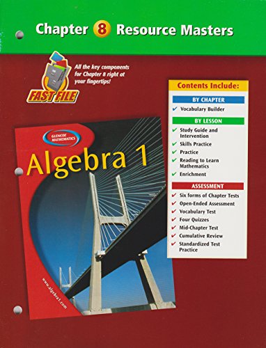 9780078277320: Algebra 1 Chapter 8 Resource Masters