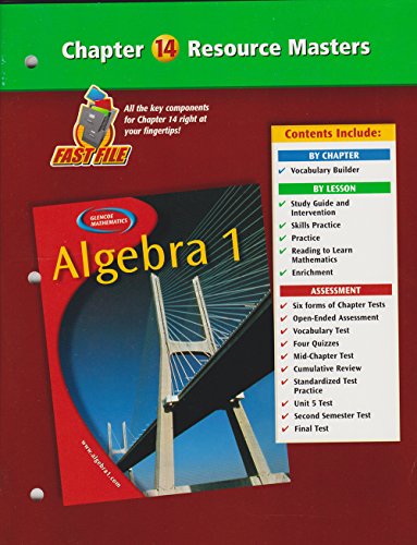 9780078277382: Algebra 1 Chapter 14 Resource Masters