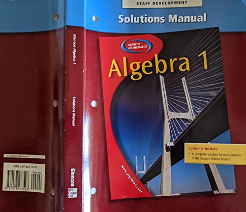 Stock image for Algebra 1 Solutions Manual by glencoe (2002-05-03) for sale by GF Books, Inc.