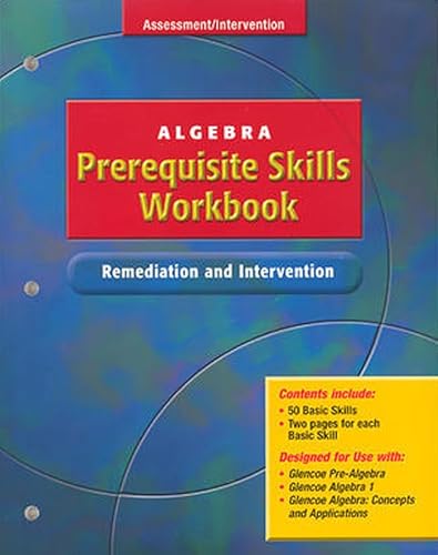 Stock image for Algebra Prerequisite Skills Workbook: Remediation and Intervention, Student Edition for sale by Better World Books