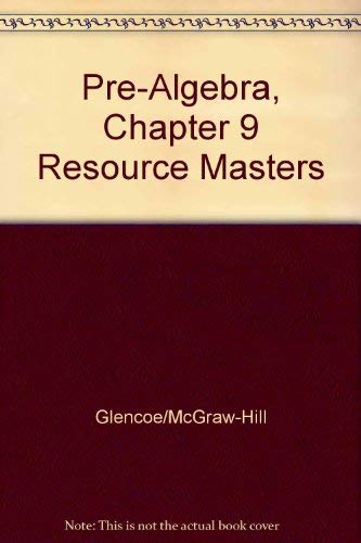 Stock image for Pre-Algebra, Chapter 9 Resource Masters for sale by Better World Books