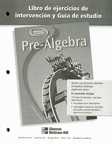 Stock image for Pre-Algebra, Spanish Study Guide and Intervention Workbook for sale by Iridium_Books