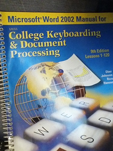 Beispielbild fr Gregg College Keyboarding & Document Processing (GDP), Student Manual, Word 2002 zum Verkauf von POQUETTE'S BOOKS