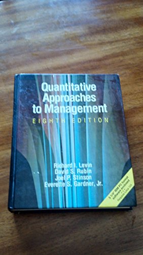 Beispielbild fr Quantitative Approaches to Management zum Verkauf von Better World Books