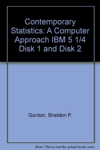 Contemporary Statistics: A Computer Approach IBM 5 1/4 Disk 1 and Disk 2 (9780078343698) by Gordon, Sheldon P.; Gordon, Florence S.