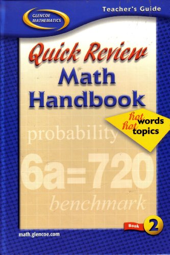 Stock image for Mathematics: Applications and Concepts 20 Quick Review Math Handbook: Hot Words, Hot Topics, Book 2 Teacher's Guide for sale by TextbookRush