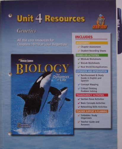 Imagen de archivo de Glencoe Science: Biology, The Dynamics of Life, Unit 4 - Resources a la venta por HPB-Diamond