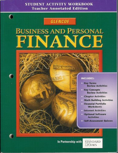 9780078616358: Business and Personal Finance - Student Activity Workbook - Teacher's Annotated Edition