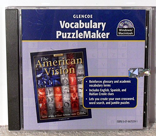 Vocabulary Puzzlemaker CD-ROM for Glencoe "The American Vision" (9780078675393) by GLENCOE