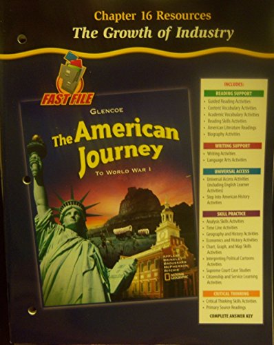 9780078703874: Glencoe Fast File - The American Journey to World War I, Chapter Sixteen 16 Resources: The Growth of Industry