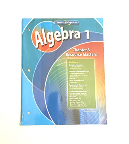 9780078739514: Algebra 1, Chapter 8 Resource Masters (Glencoe Mathematics)