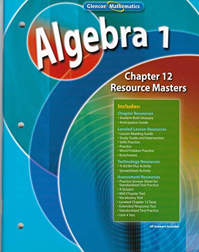 Imagen de archivo de Algebra 1, Chapter 12 Resource Masters (Glencoe Mathematics) a la venta por Nationwide_Text