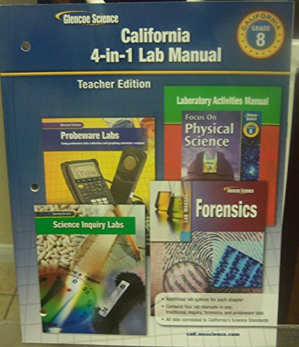 9780078754920: California 4-in-1 Lab Manual, Grade 8 (Glencoe Science, Teacher Edition)