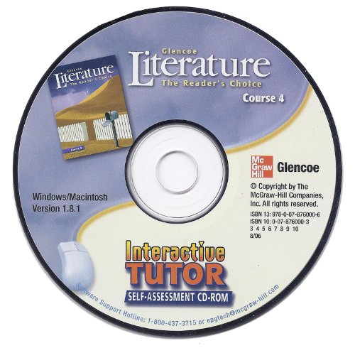 Stock image for Glencoe Literature The Reader's Choice Course 4/Interactive TUTOR - Self Assessment CD-ROM for sale by Dailey Ranch Books