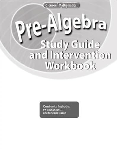 9780078772146: Pre-Algebra, Study Guide and Intervention Workbook (MERRILL PRE-ALGEBRA)