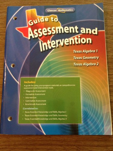 9780078773228: Guide to Assessment and Intervention for Texas Algebra 1, Geometry and Texas Algebra 2