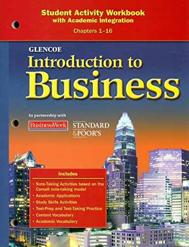 Introduction To Business, Chapters 1-16, Student Activity Workbook (BROWN: INTRO TO BUSINESS) (9780078776960) by McGraw Hill